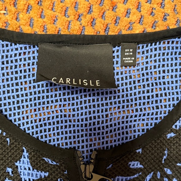 Carlisle Women's Black and Blue Patterned Blazer - Picture 3 of 7